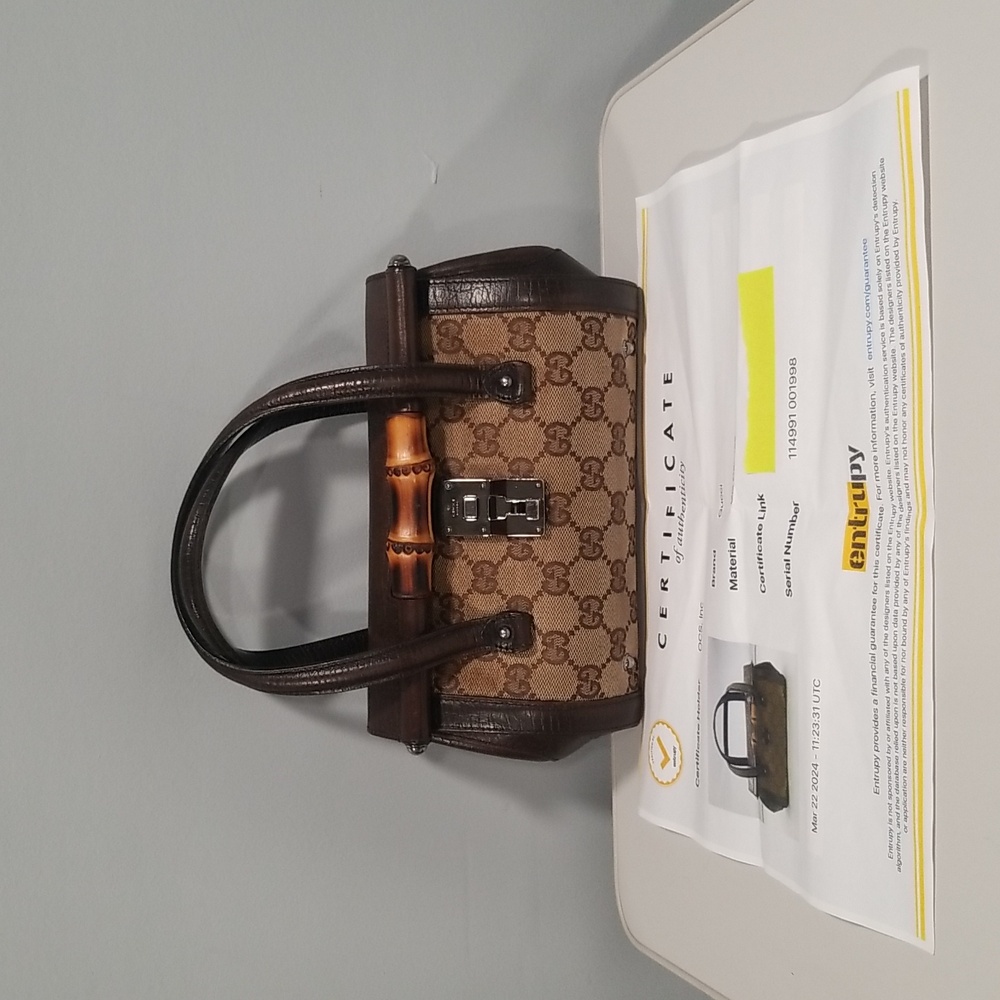 Authentic Gucci Bamboo Bullet Small Handbag